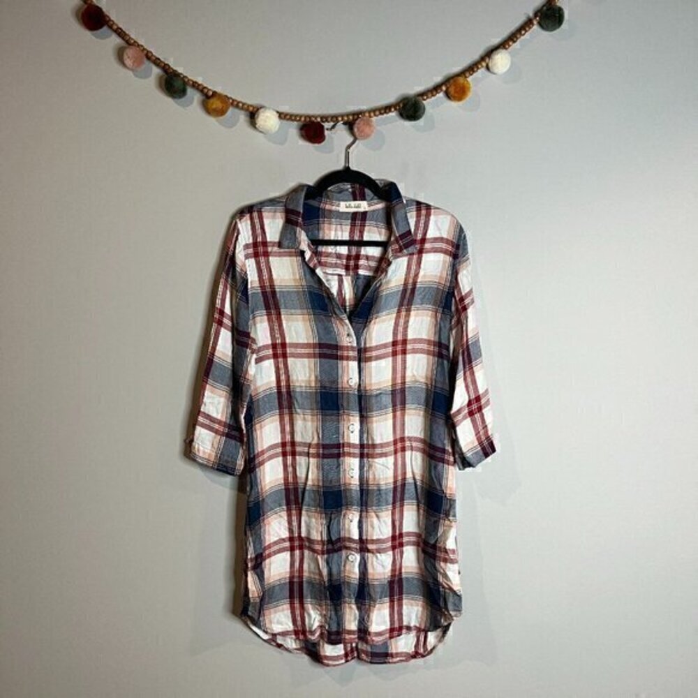 Bella Dahl plaid button down tunic